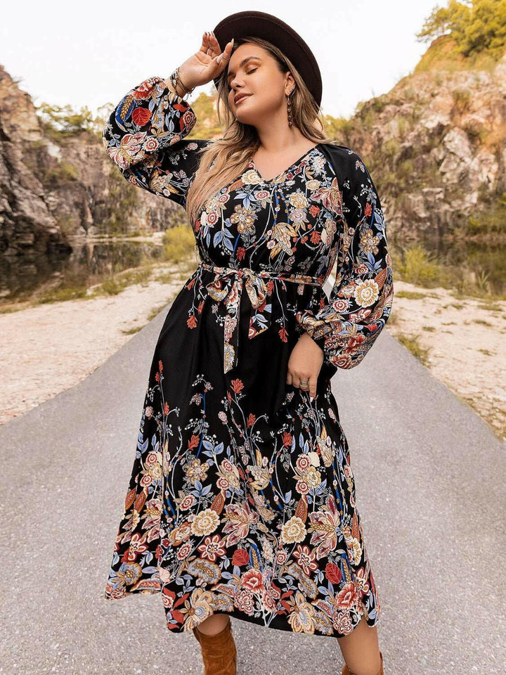 Boho Garden Floral Midi Dress - Plus Size - The Rogue Daisy