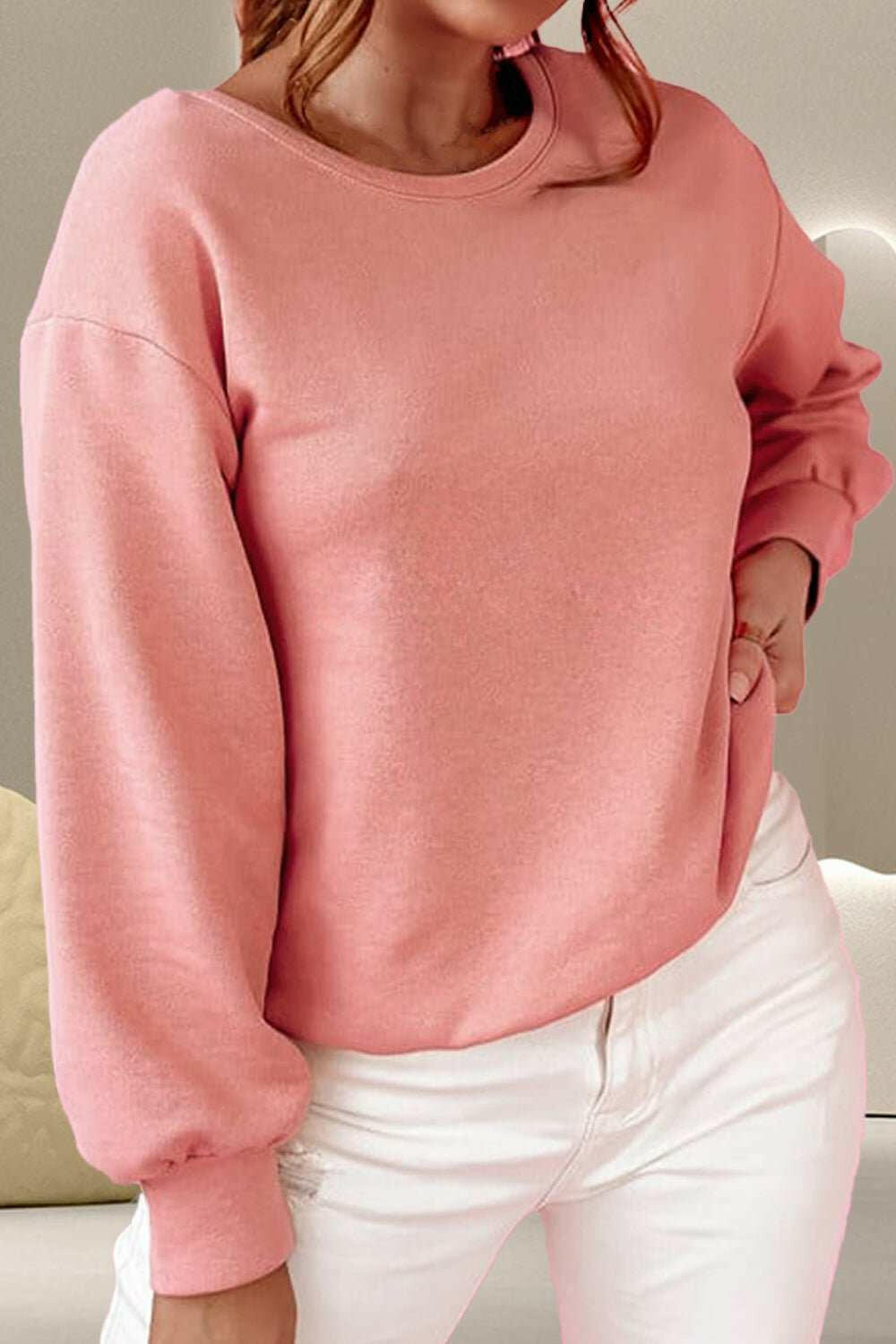 Bow Round Neck Long Sleeve Sweatshirt - The Rogue Daisy