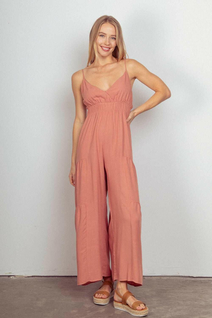 Ruched Wide-Leg Jumpsuit - The Rogue Daisy