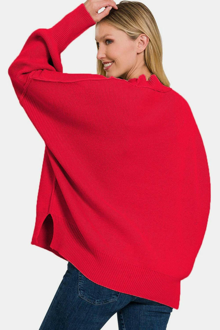 Oversized Sweater in Ruby - The Rogue Daisy