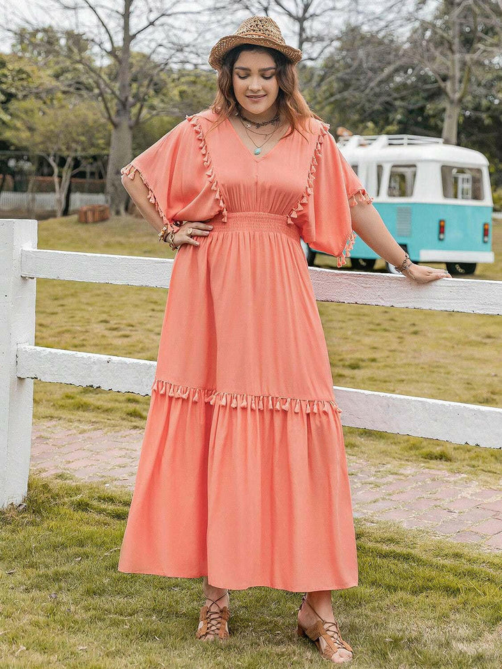 Tassel Charm Maxi Dress - Plus Size