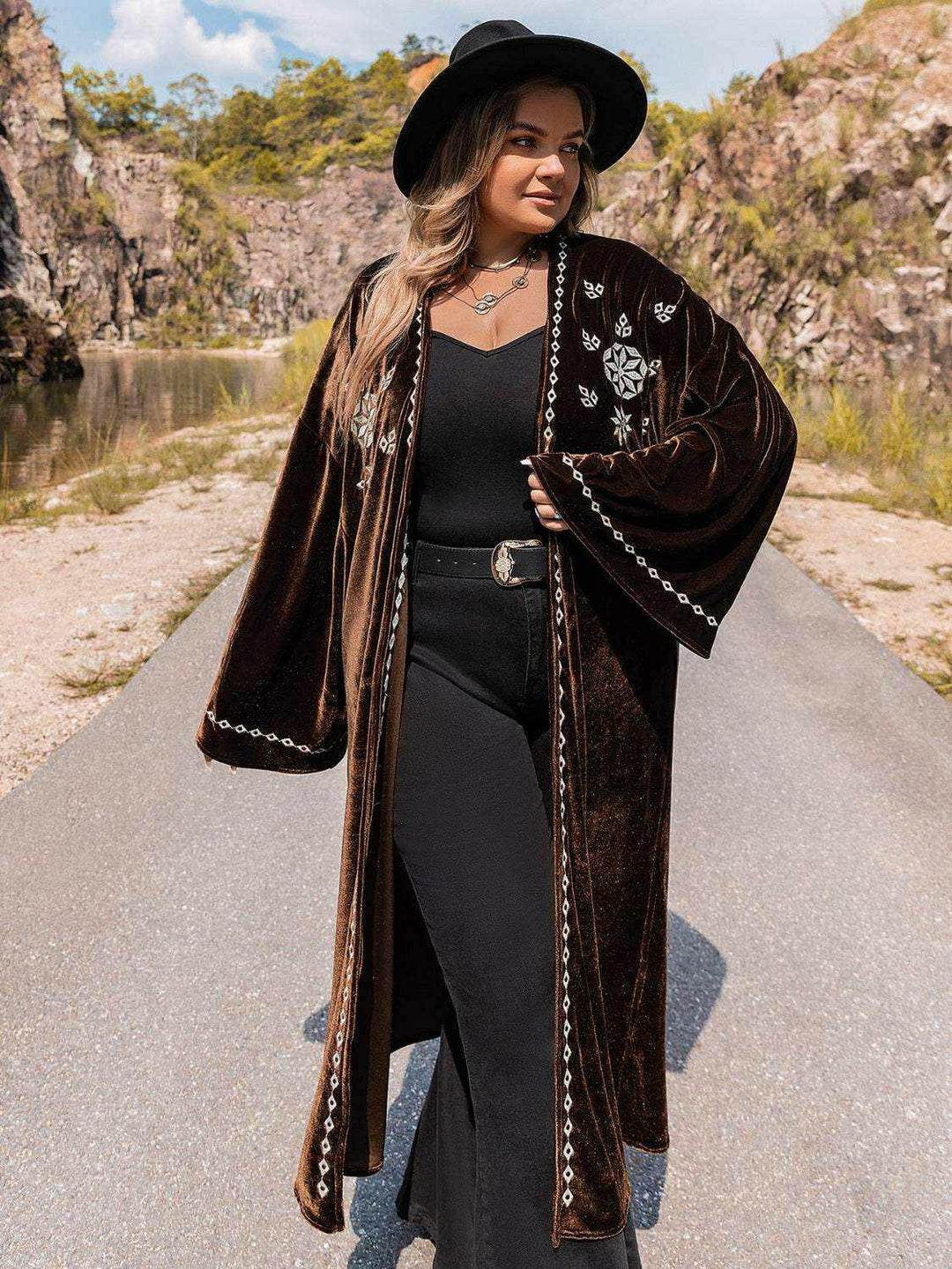 Velvet Moonlight Duster - Plus Size