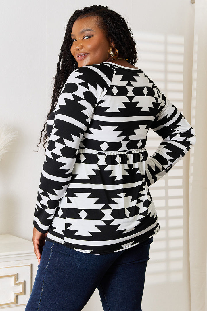 Geometric Long Sleeve Top