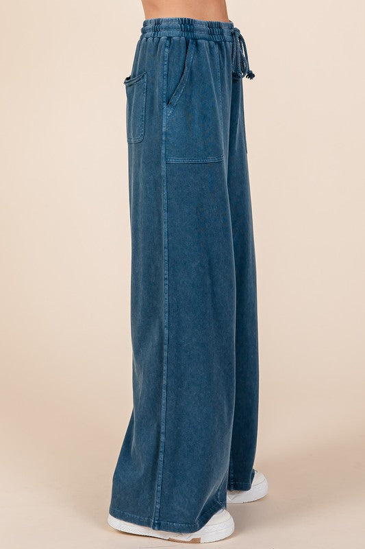 Mineral Wash Cotton French Terry Pants