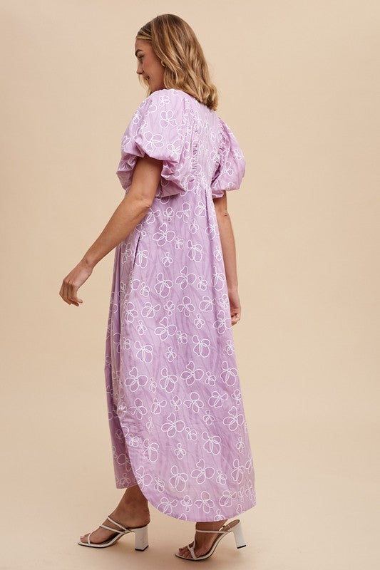 Lilac Bow Cascade Dress