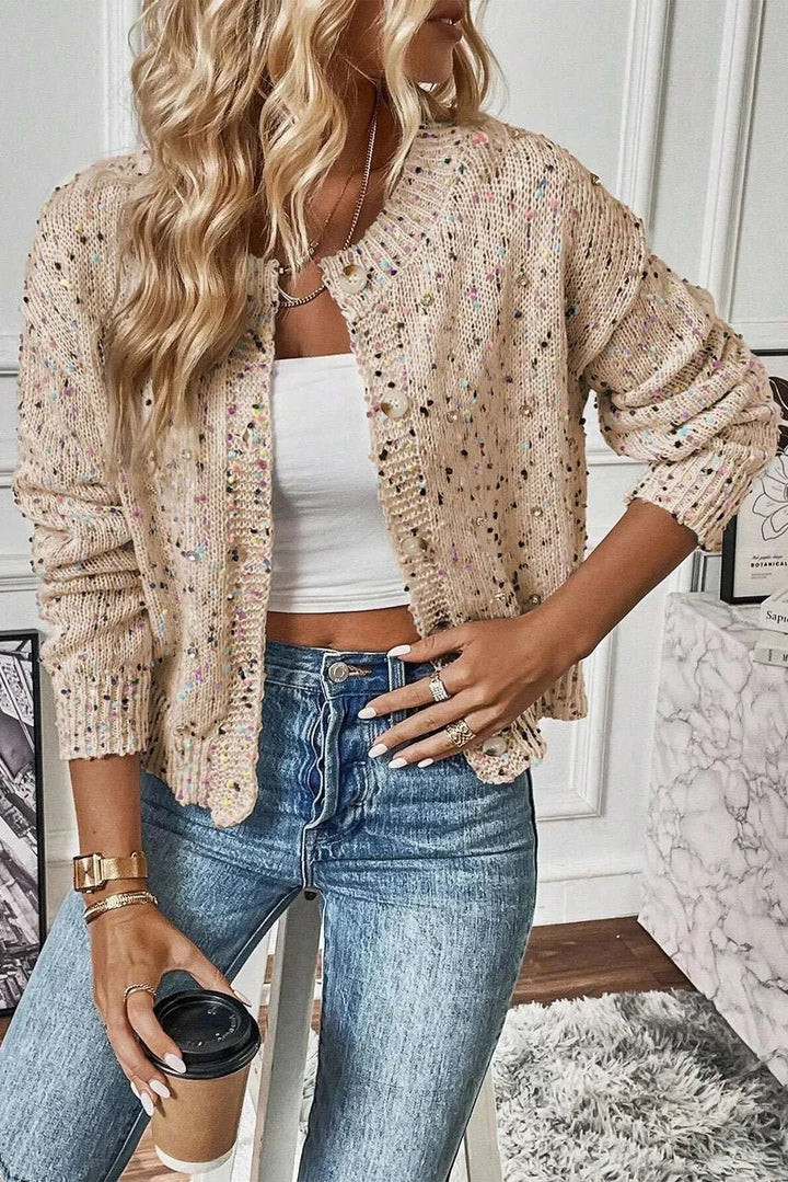 Confetti Button Up Long Sleeve Cardigan - The Rogue Daisy