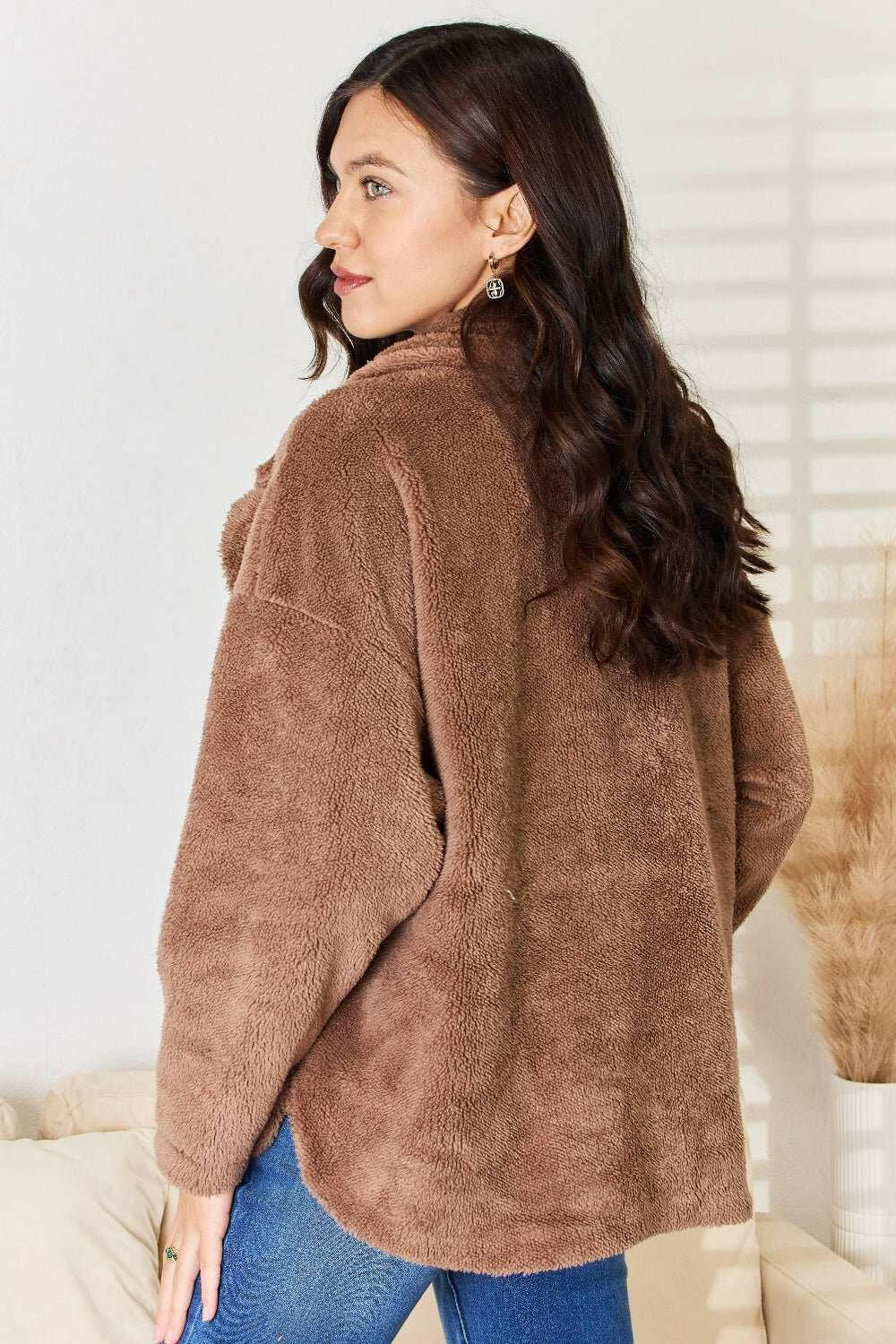 Culture Code Double Breasted Fuzzy Coat - The Rogue Daisy