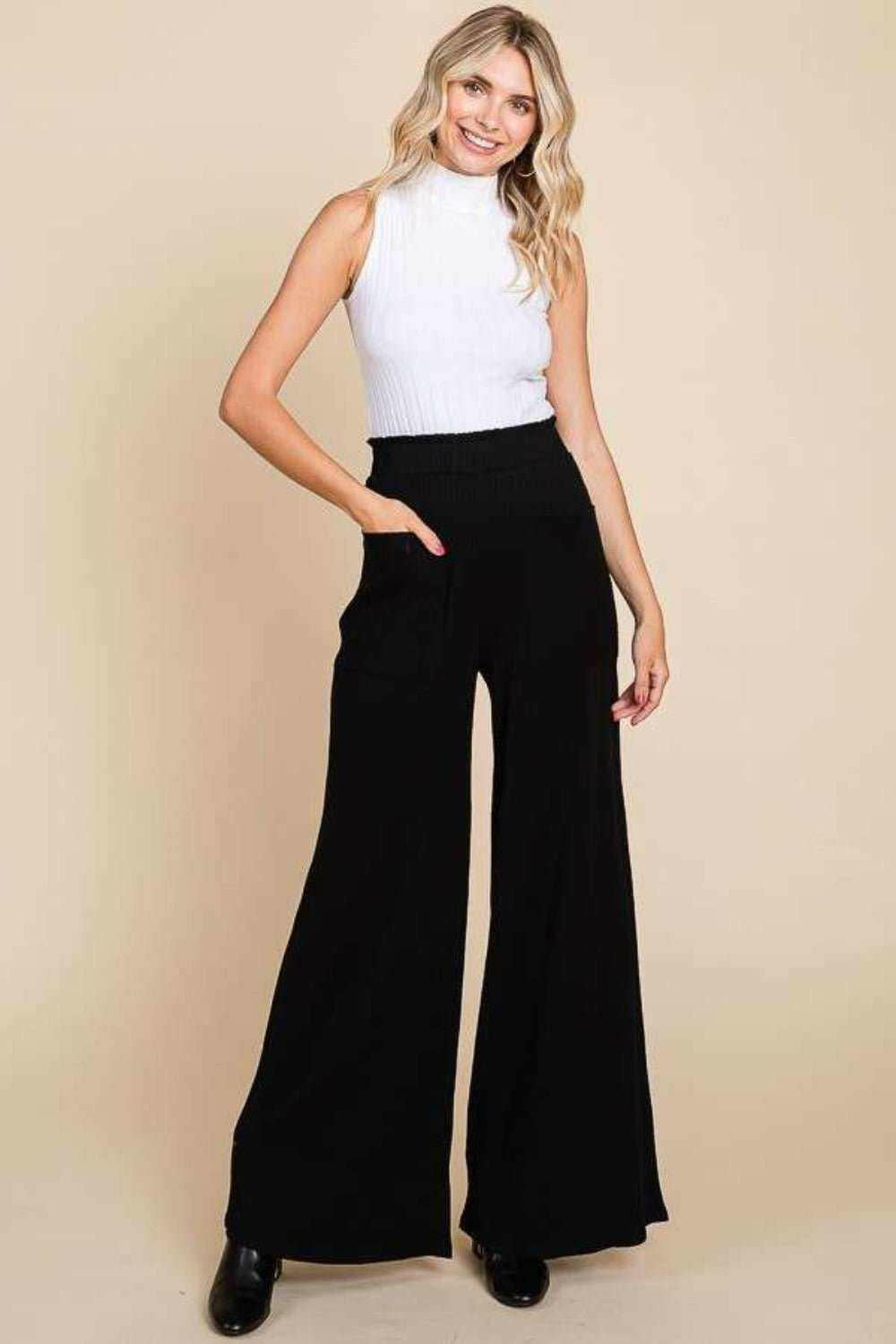 Culture Code High Waist Palazzo Pants - Full Size - The Rogue Daisy