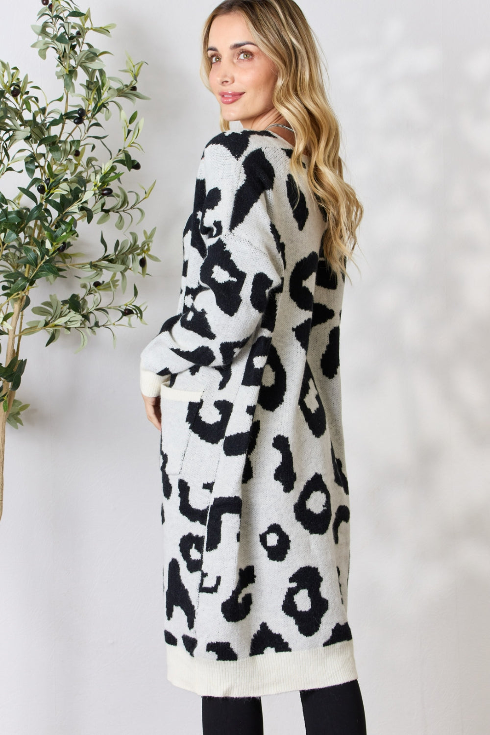 Leopard Open Front Cardigan