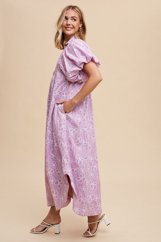 Lilac Bow Cascade Dress