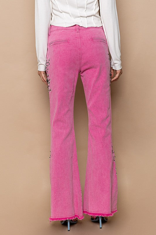 Embroidered Flare Pants