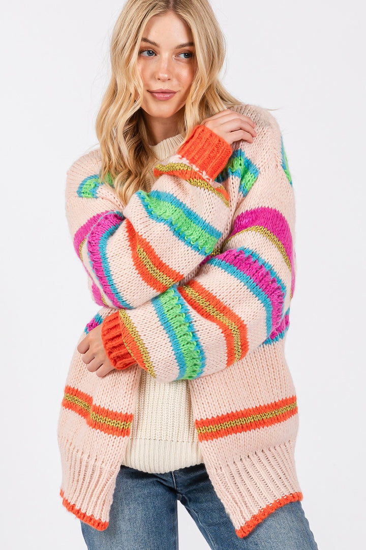 Rainbow Striped Cardigan