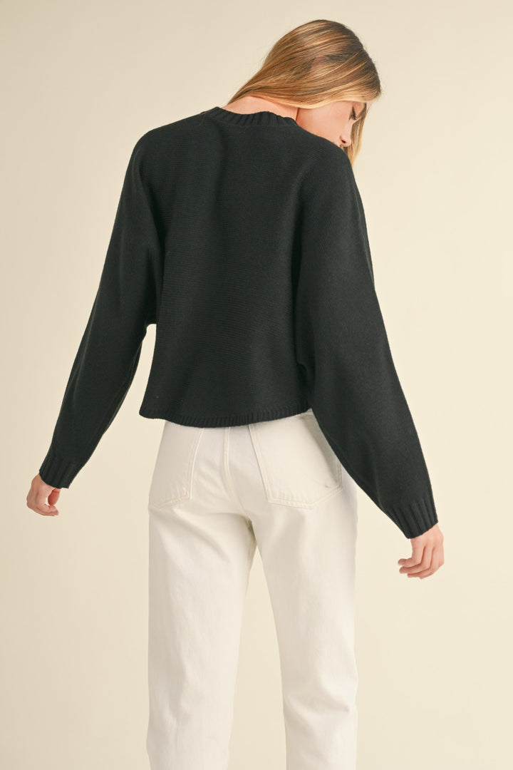 Dolman Sleeve Cropped Sweater