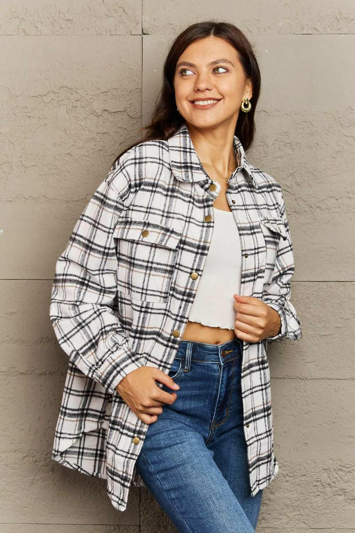 Plaid Long Sleeve Shacket.