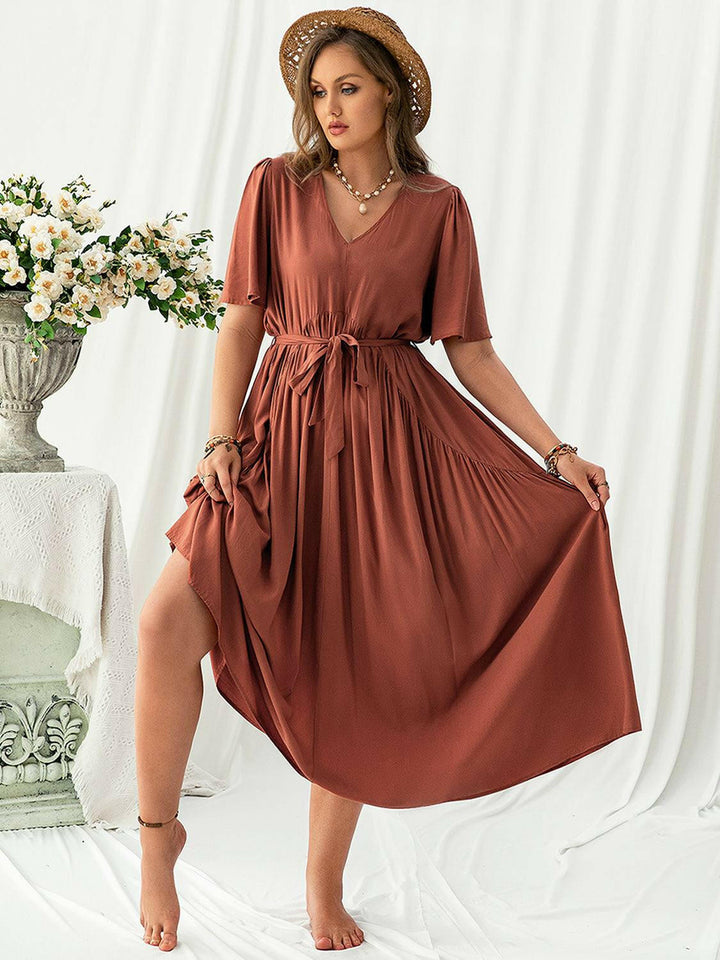 Terracotta Bliss Midi Dress - Plus Size - The Rogue Daisy