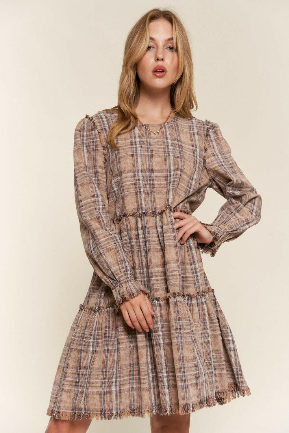 Cotton Tiered Plaid Dress - The Rogue Daisy