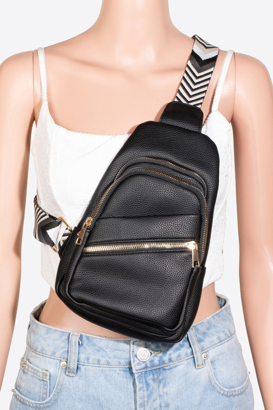 Chevron Strap Crossbody Bag