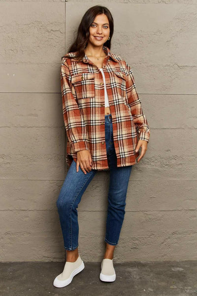 Plaid Long Sleeve Shacket.