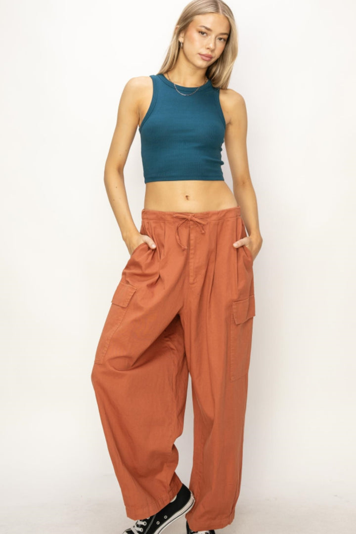 Wide-Leg Cargo Pants