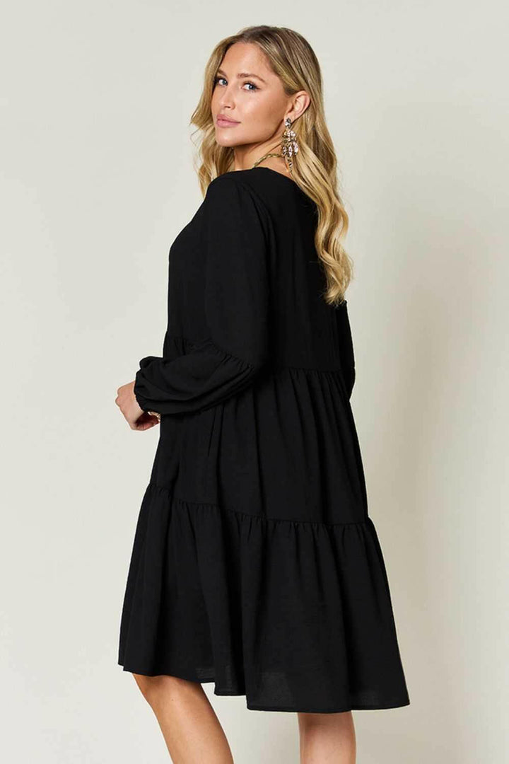 Double Take Tiered Dress with Pockets - Full Size - The Rogue Daisy