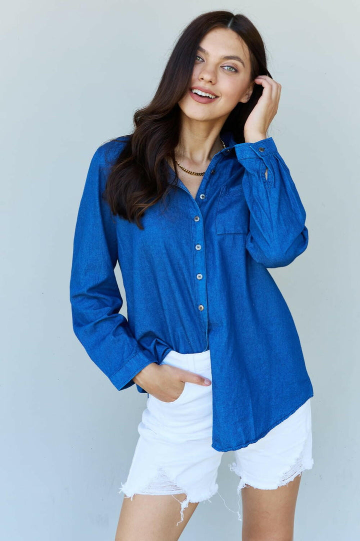 Dark Blue Denim Shirt