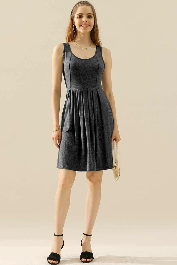 Doublju Ruched Tank Dress - Full Size - The Rogue Daisy