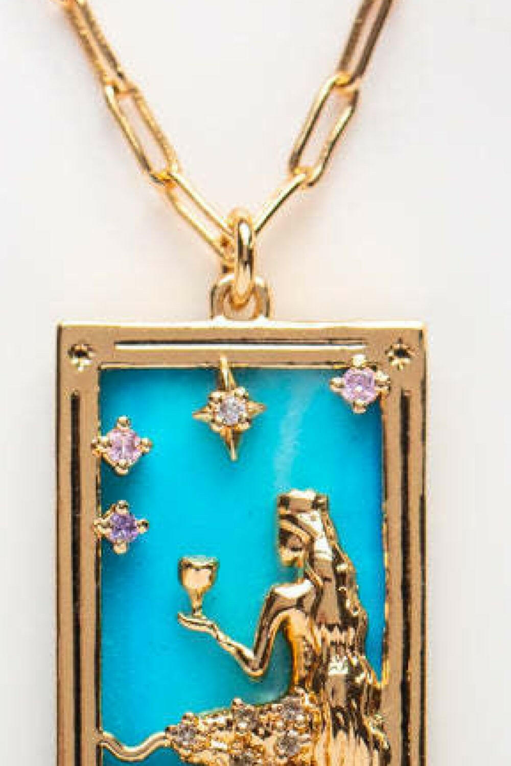 Tarot Card Pendant Necklace.