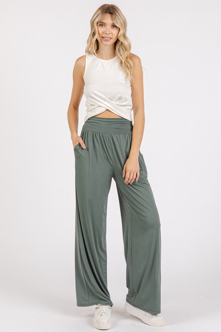 Stretch Wide Leg Pants