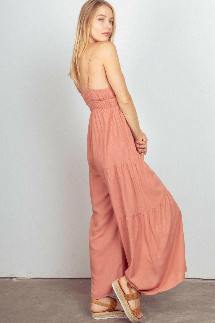 Ruched Wide-Leg Jumpsuit - The Rogue Daisy