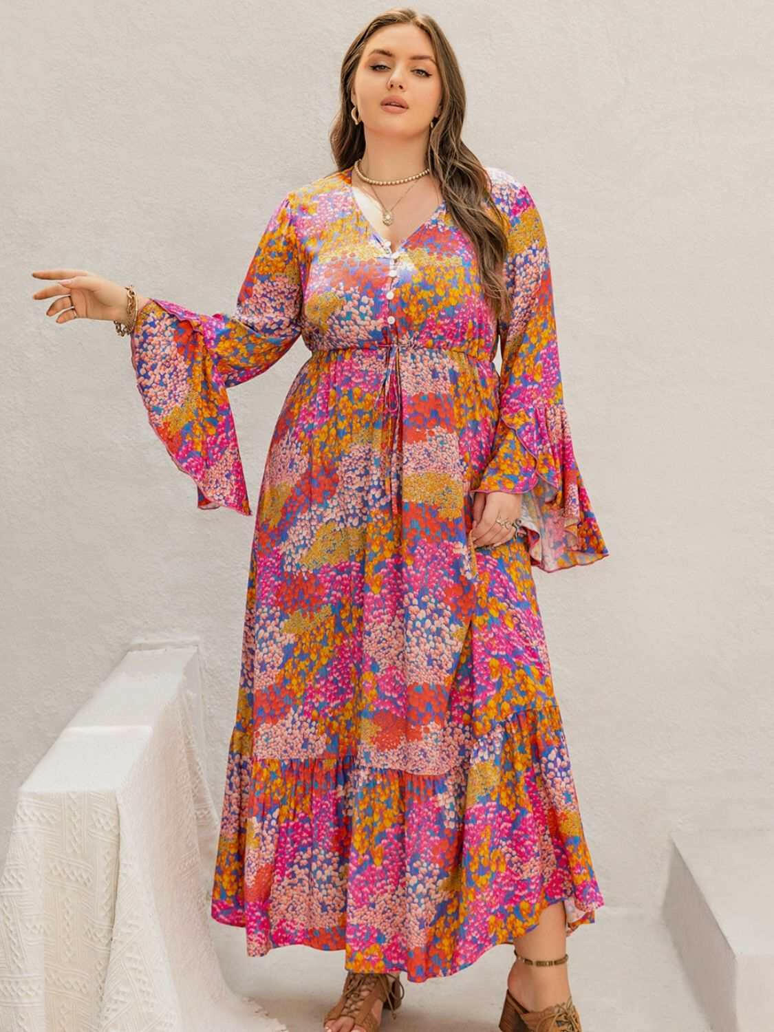 Vibrant Garden Floral Maxi Dress - Plus Size - The Rogue Daisy