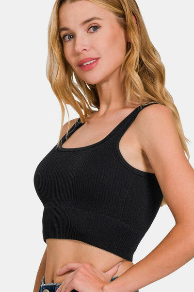 Washed Rib Cropped Tank Top - The Rogue Daisy