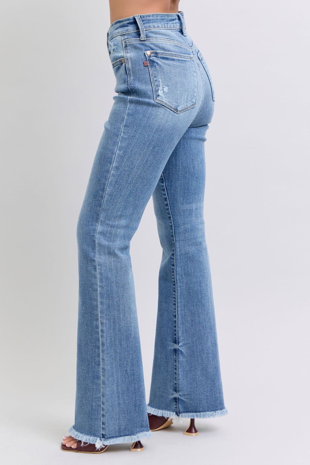 Judy Blue Raw Hem High Rise Bootcut Jeans