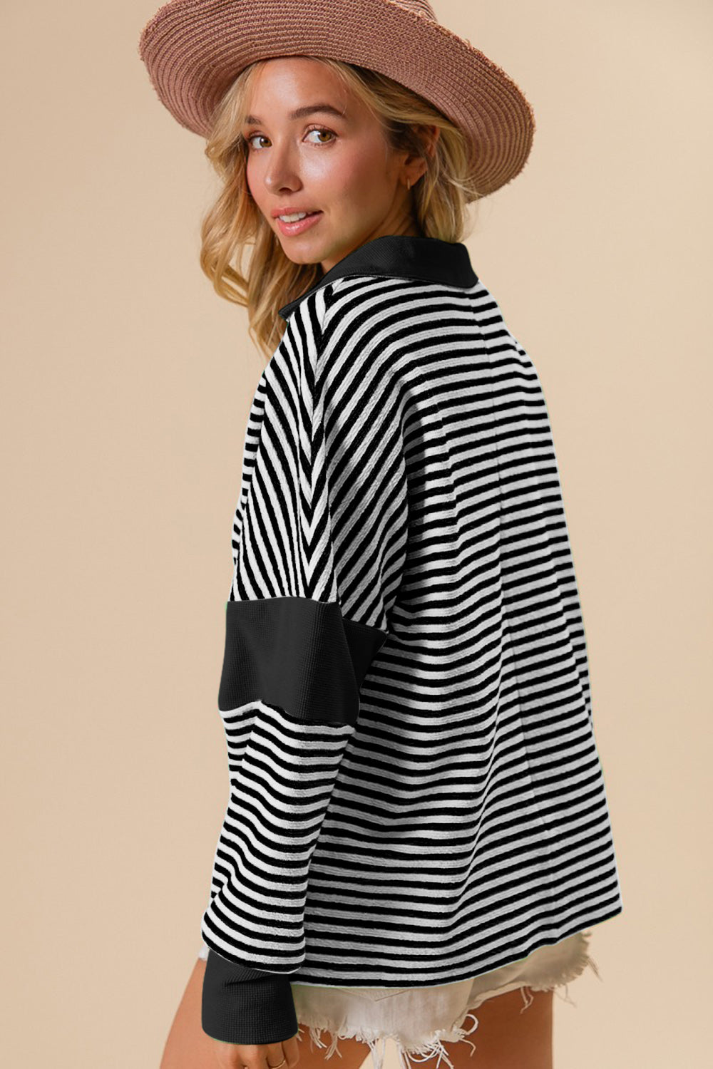 Striped Long Sleeve Knit Top