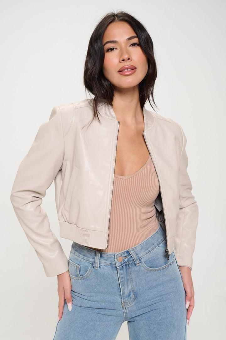 Cropped Bomber Jacket