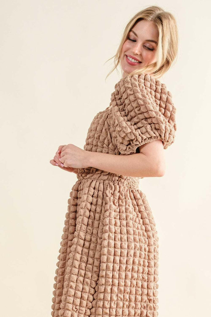 Waffle Dreams Textured Midi Dress - The Rogue Daisy