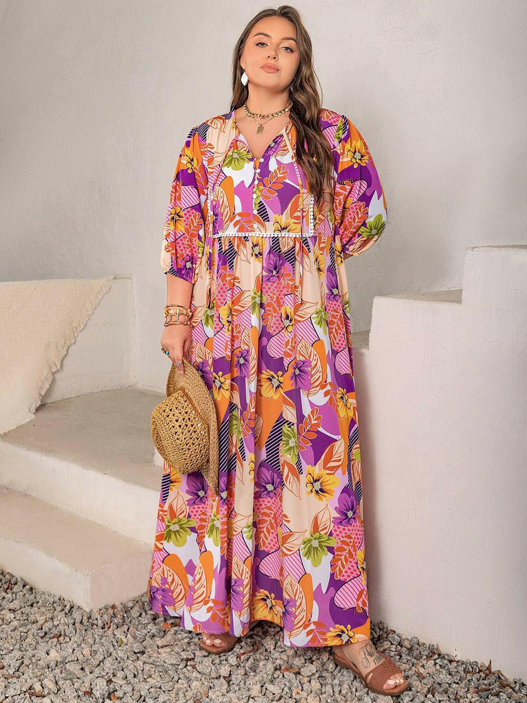 Island Oasis Tropical Maxi Dress - Plus Size - The Rogue Daisy