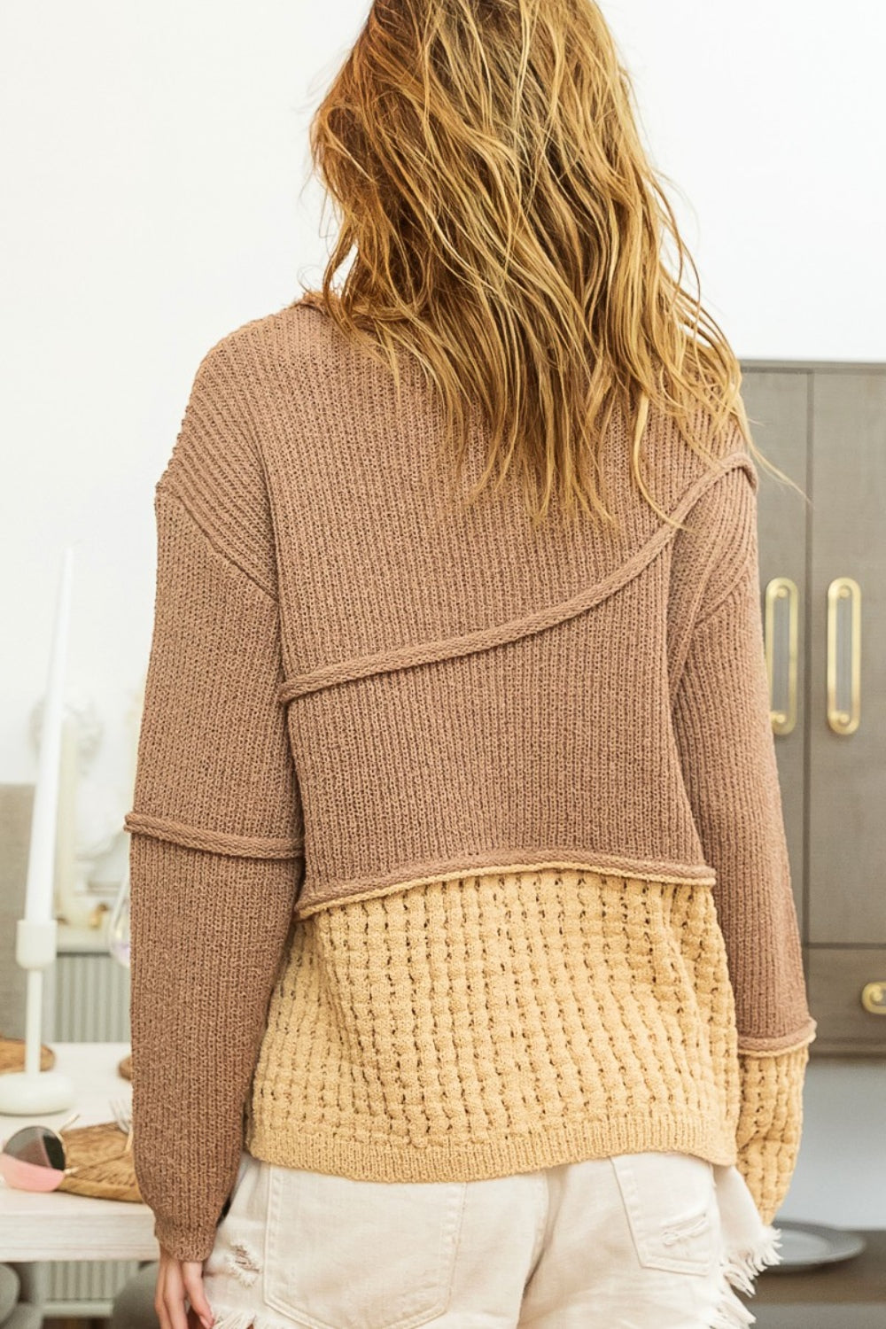 Textured Drop Shoulder Sweater