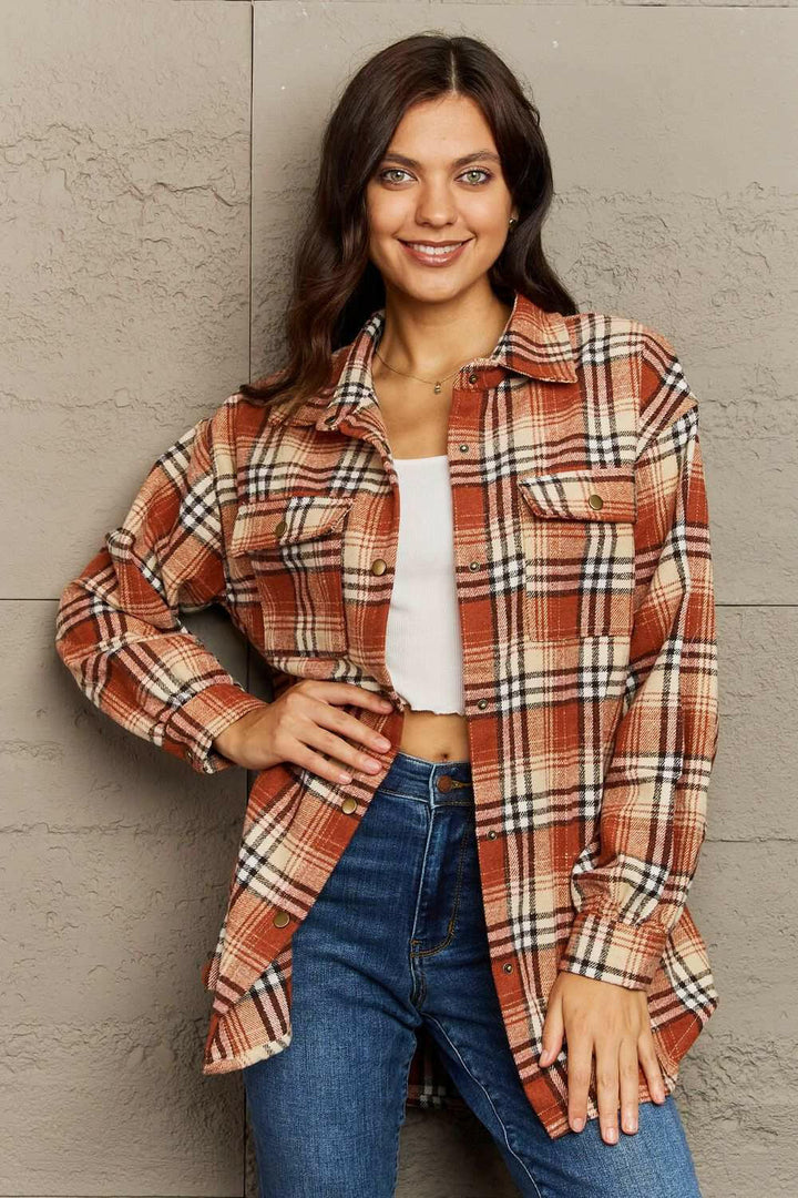 Plaid Long Sleeve Shacket.