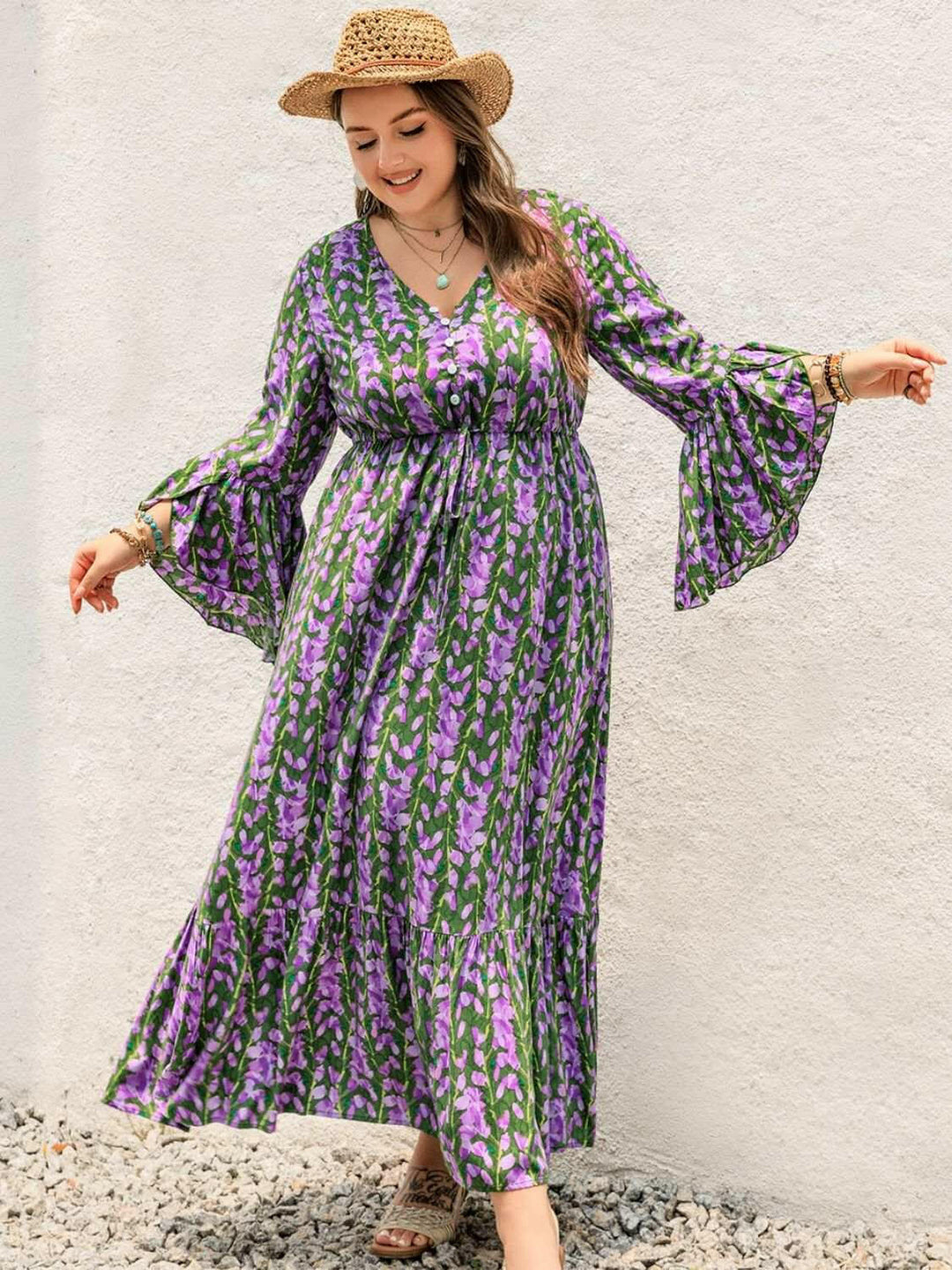 Vibrant Garden Floral Maxi Dress - Plus Size - The Rogue Daisy