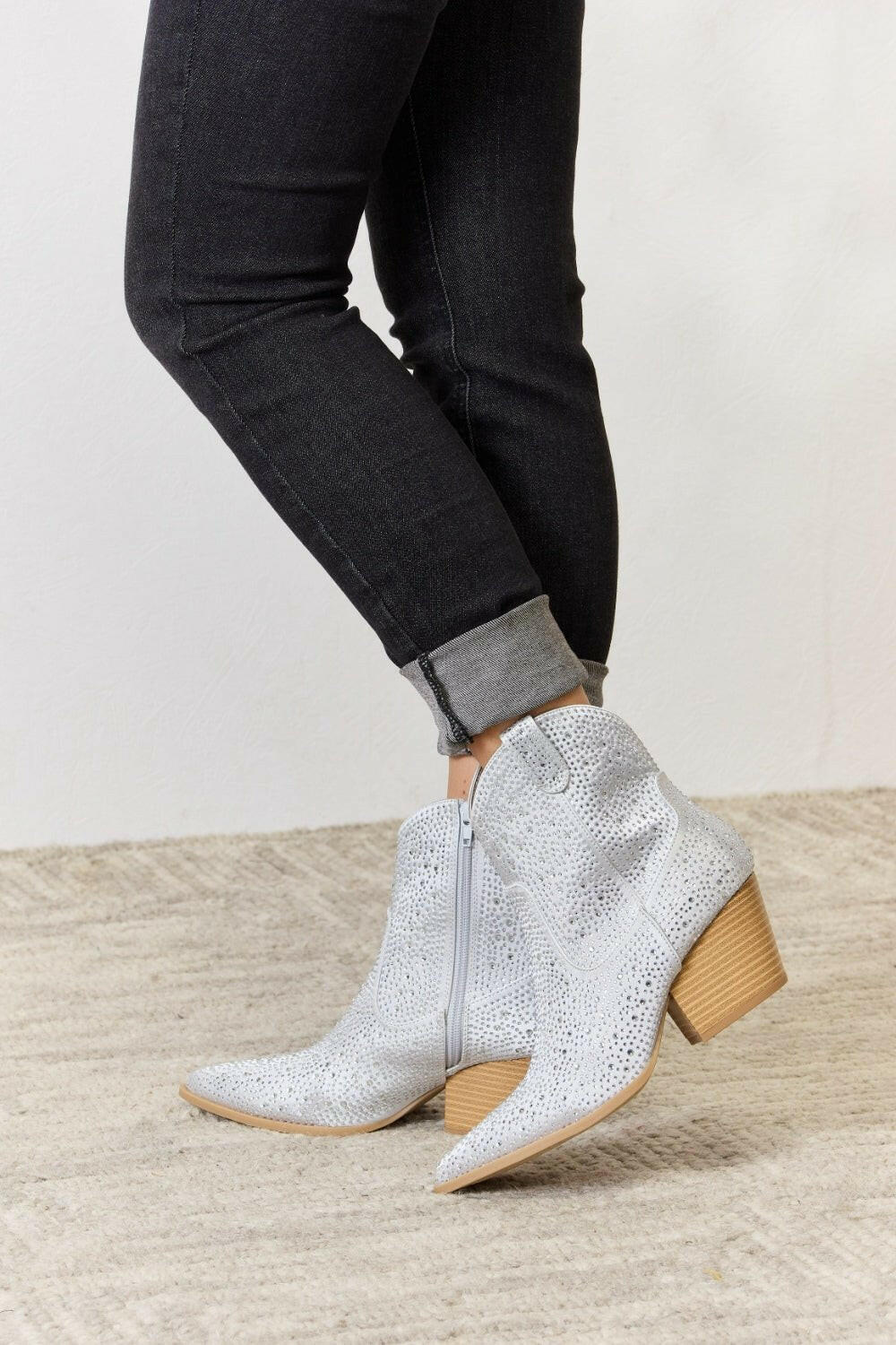 East Lion Corp Rhinestone Ankle Cowboy Boots - The Rogue Daisy