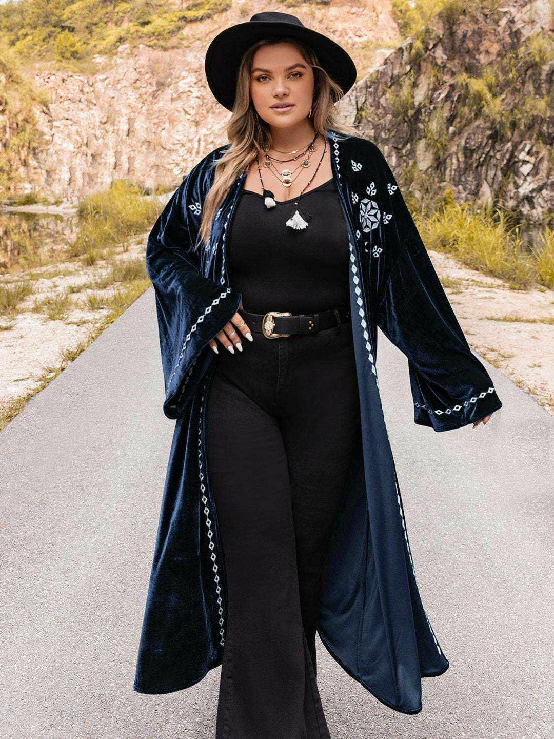 Velvet Moonlight Duster - Plus Size