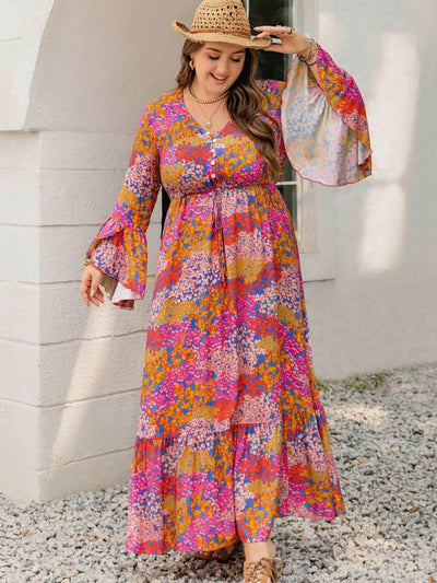 Vibrant Garden Floral Maxi Dress - Plus Size - The Rogue Daisy