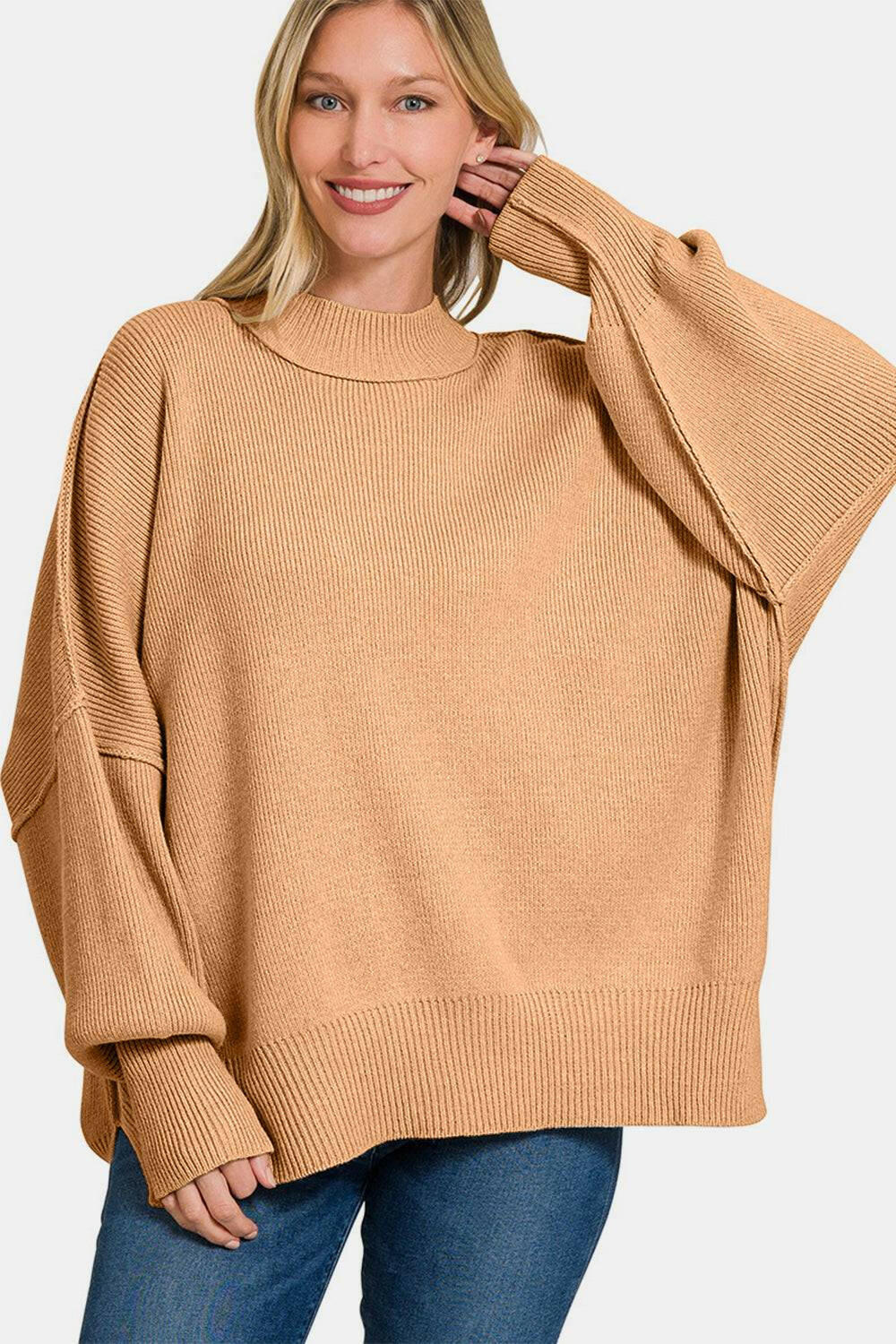 Oversized Sweater in Camel - The Rogue Daisy