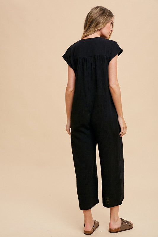 Cotton Wide Leg Jumpsuit