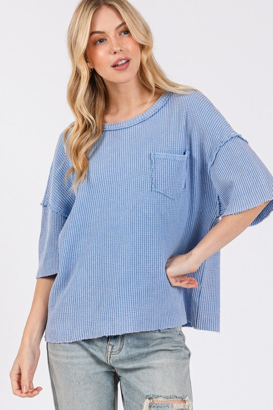 Periwinkle Waffle T-Shirt