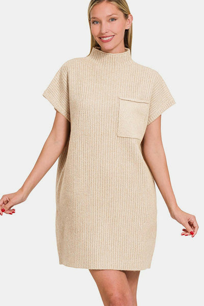 Short Sleeve Sweater Dress.