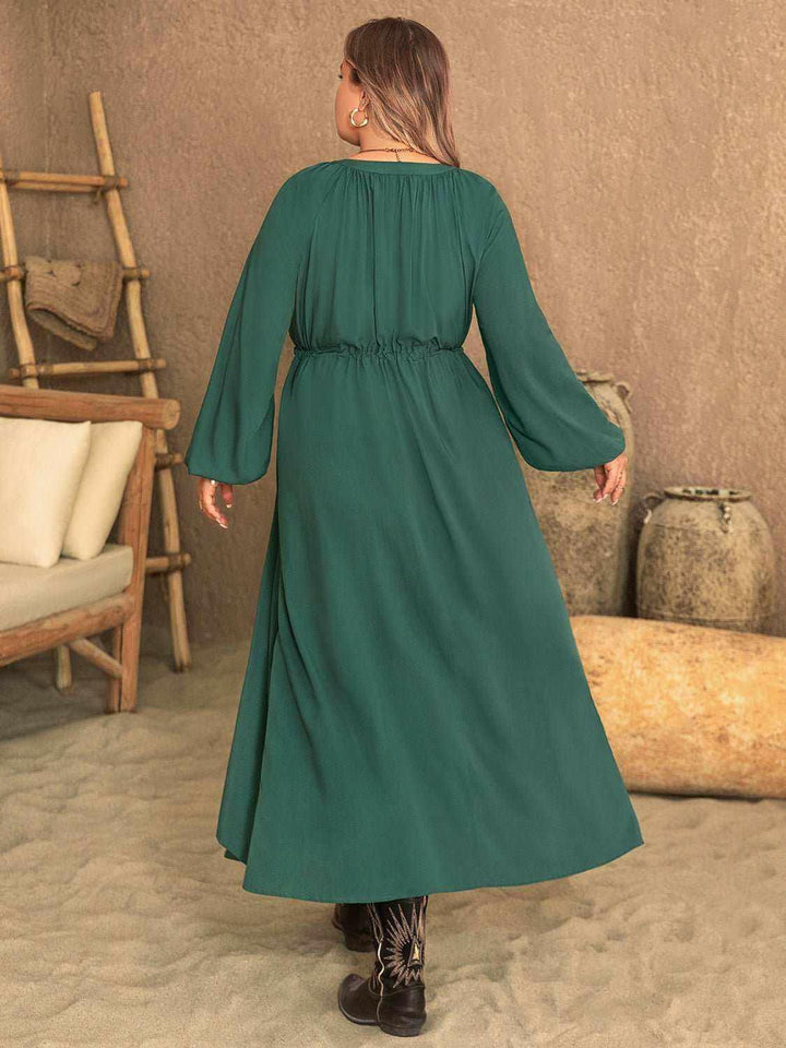 Emerald Grace Long Sleeve Maxi Dress - Plus Size - The Rogue Daisy