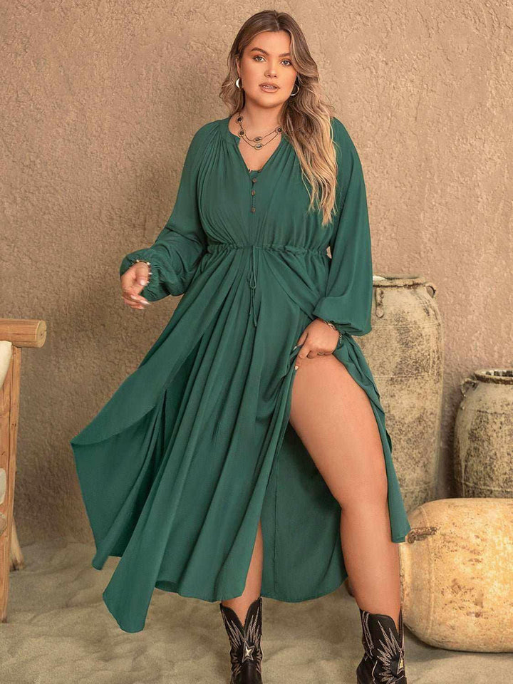 Emerald Grace Long Sleeve Maxi Dress - Plus Size - The Rogue Daisy