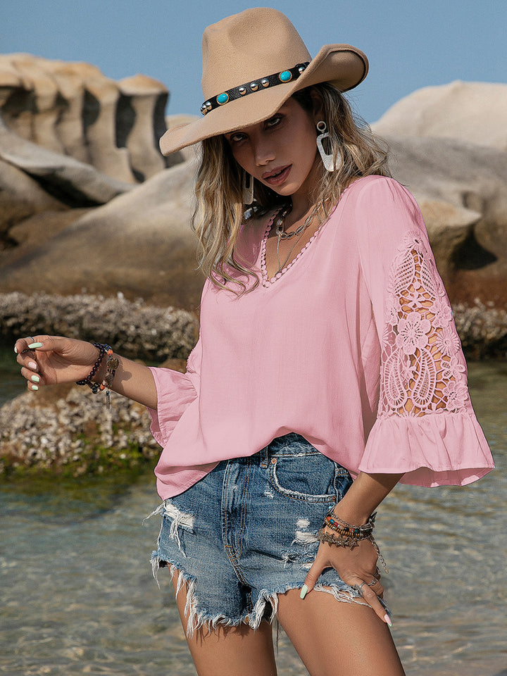 Rosy Lace Escape Top