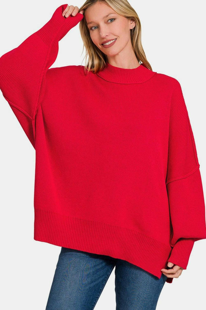 Oversized Sweater in Ruby - The Rogue Daisy